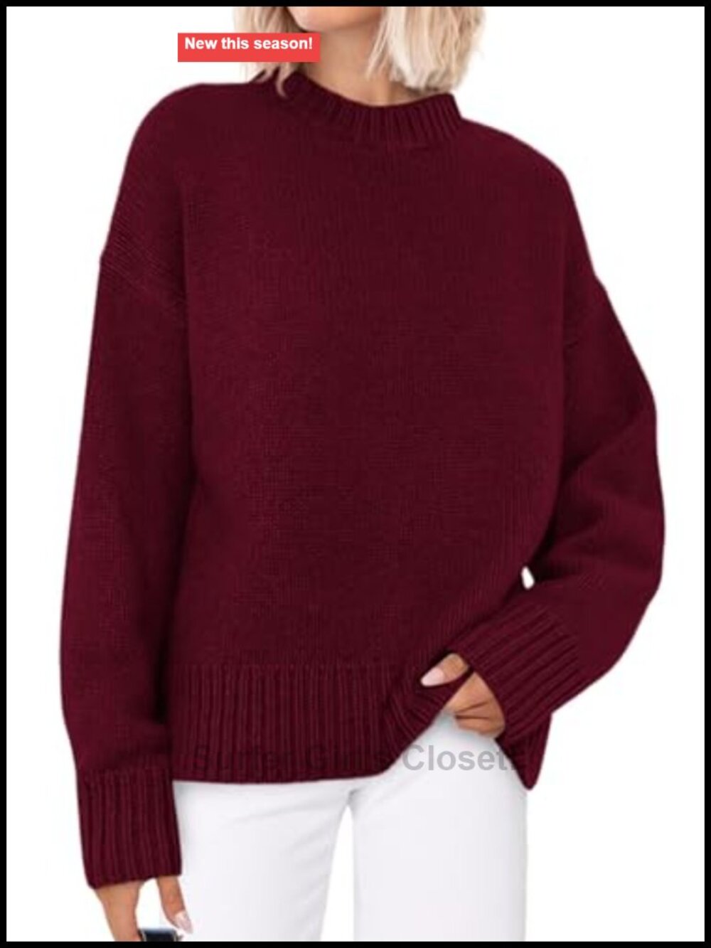 PRETTYGARDEN Women's Oversized Rollneck Sweater Drop Shoulder Ribbed Knit